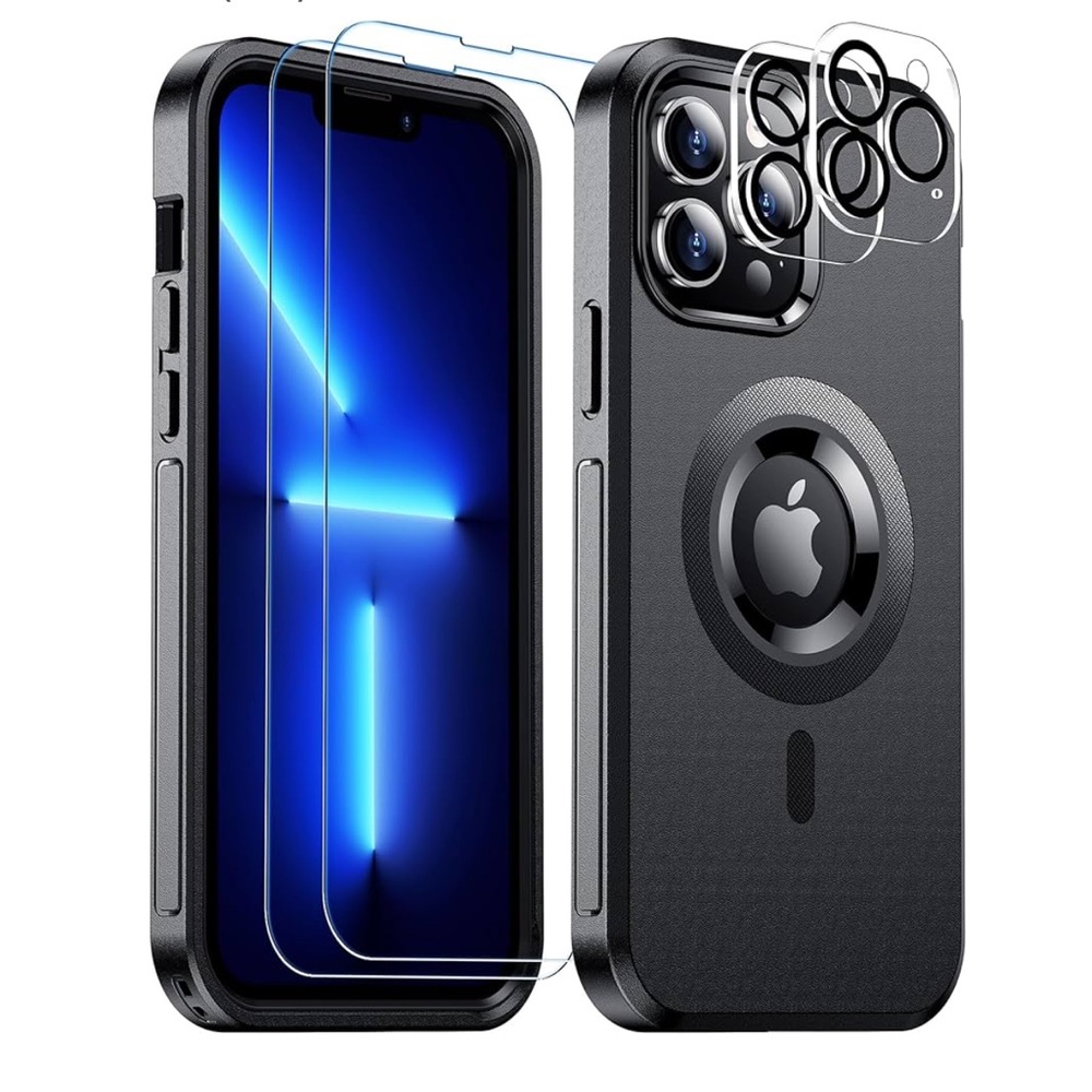 TEMDAN - Magnetic IPhone 13 Pro Max 6.7” Case w/ Lenses & Screen Protector